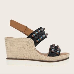 GENTLE SOULS - EVORA 2 LEATHER ESPADRILLE WEDGE Size 9 NIB